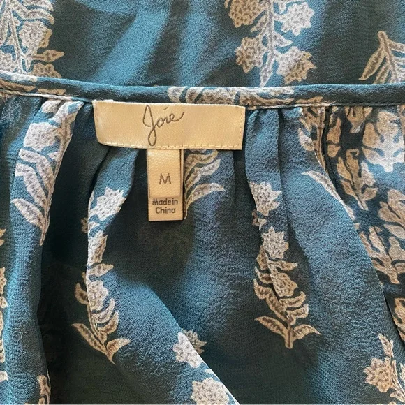 Joie Elegant Silk Blue Floral Women's Top M - Picture 6 of 10